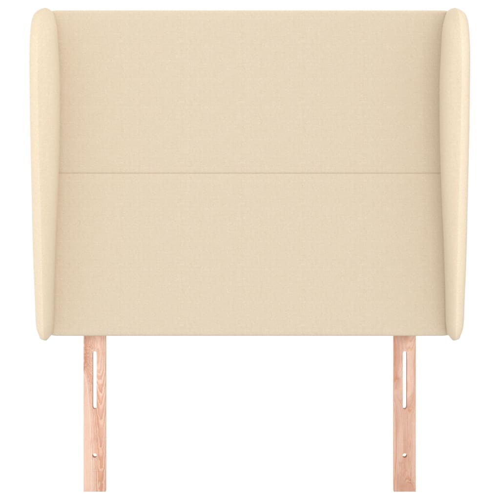 Testiera ad Orecchio-Testata con Orecchie Crema 83x23x118/128 cm in Tessuto 898695