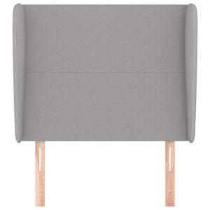 Testiera ad Orecchio-Testata con Orecchie Grigio Chiaro 93x23x118/128 cm in Tessuto 449894