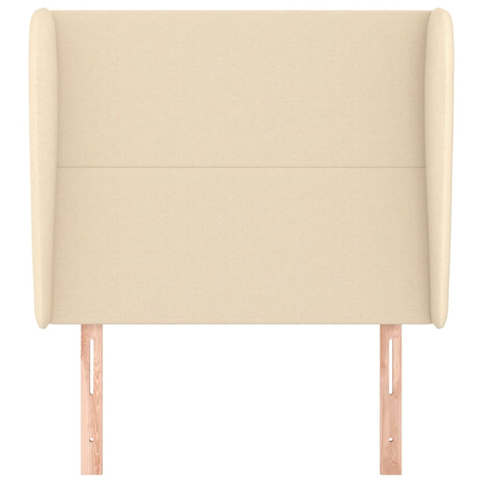 Testiera ad Orecchio-Testata con Orecchie Crema 93x23x118/128 cm in Tessuto 670724