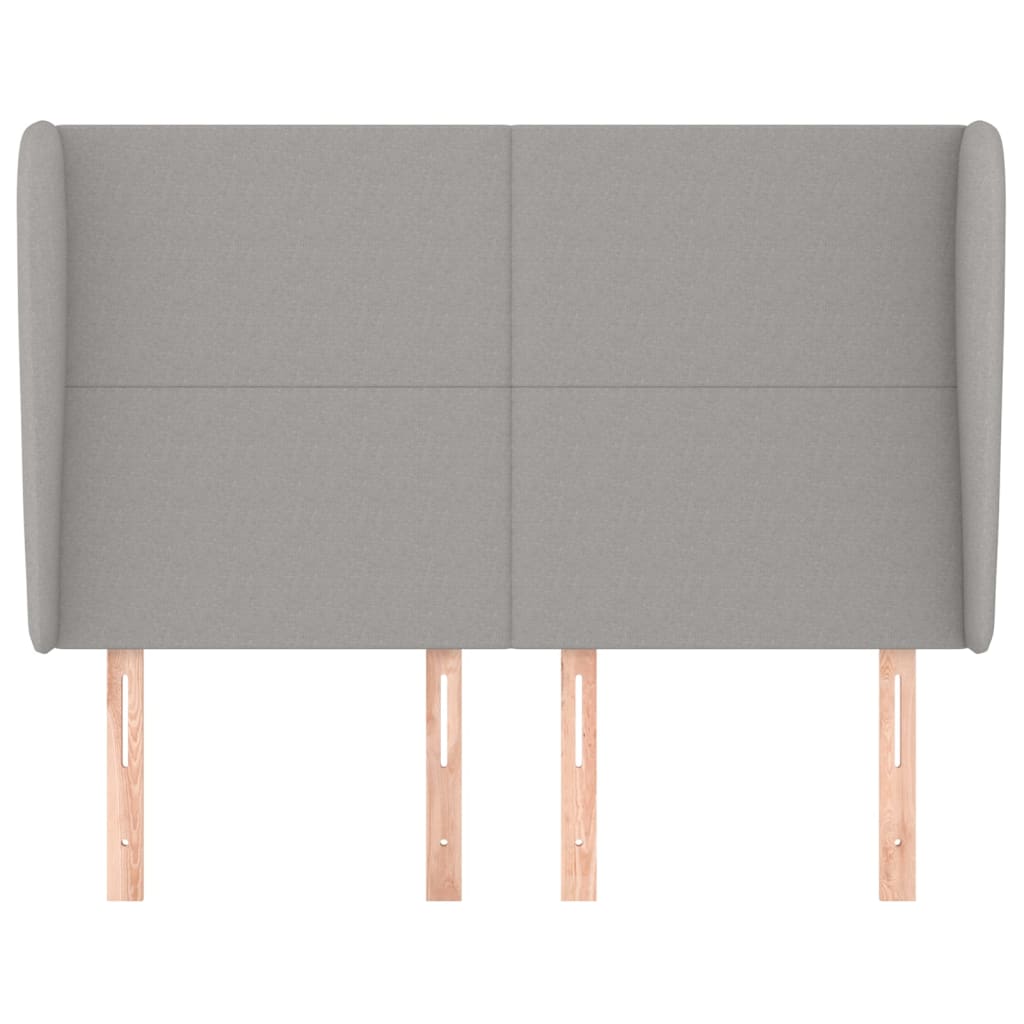 Testiera ad Orecchio-Testata con Orecchie Grigio Chiaro 147x23x118/128 cm in Tessuto 324164