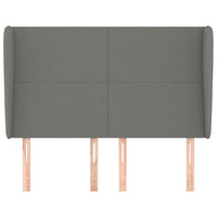 Testiera ad Orecchio-Testata con Orecchie GrigioScuro 147 x 23 x 118/128cm inTessuto 545459