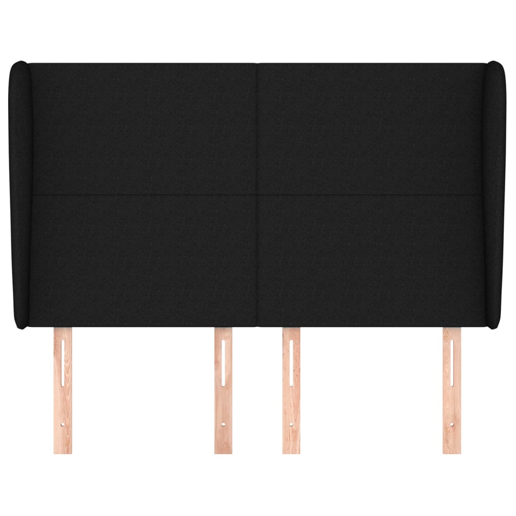 Testiera ad Orecchio-Testata con Orecchie Nera 147 x 23 x 118/128 cm in Tessuto 310117