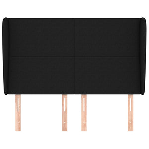 Testiera ad Orecchio-Testata con Orecchie Nera 147 x 23 x 118/128 cm in Tessuto 310117