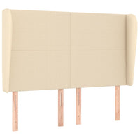 Testiera ad Orecchio-Testata con Orecchie Crema 147 x 23 x 118/128 cm in Tessuto 195597