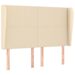 Testiera ad Orecchio-Testata con Orecchie Crema 147 x 23 x 118/128 cm in Tessuto 195597