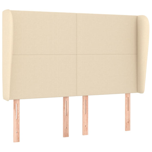 Testiera ad Orecchio-Testata con Orecchie Crema 147 x 23 x 118/128 cm in Tessuto 195597