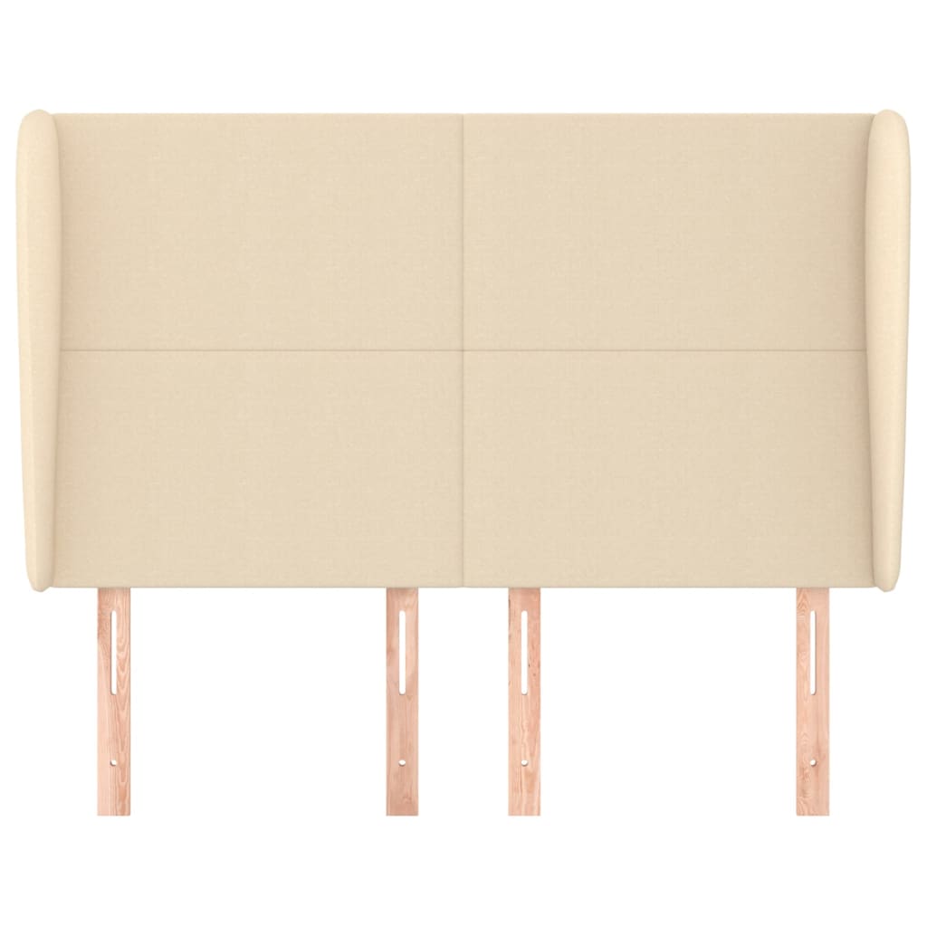 Testiera ad Orecchio-Testata con Orecchie Crema 147 x 23 x 118/128 cm in Tessuto 195597