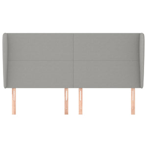 Testiera ad Orecchio-Testata con Orecchie Grigio Chiaro 163x23x118/128 cm in Tessuto 222344