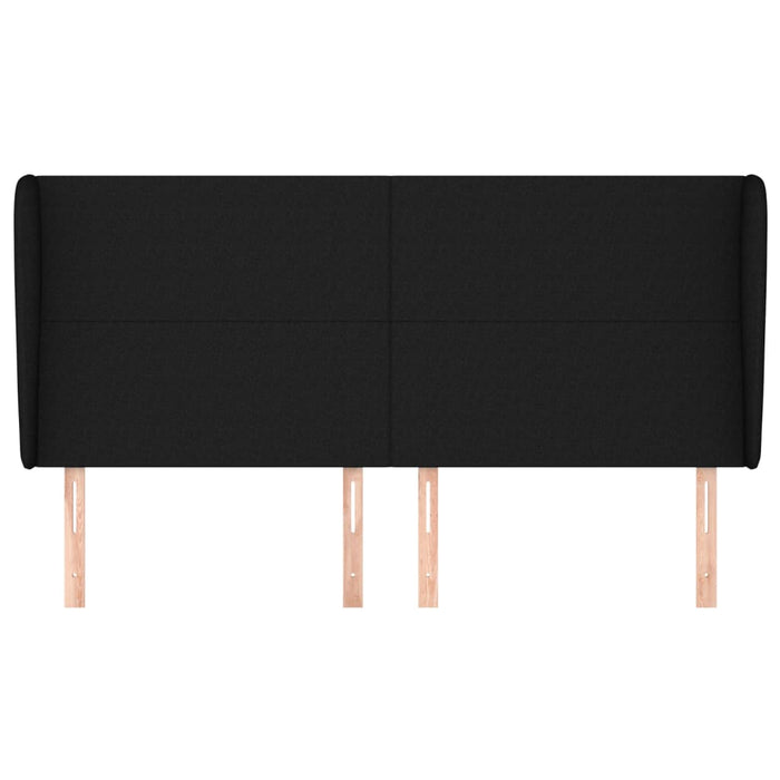 Testiera ad Orecchio-Testata con Orecchie Nera 163x23x118/128 cm in Tessuto 415770