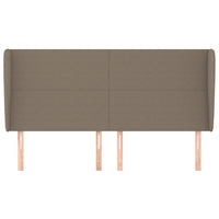 Testiera ad Orecchio-Testata con Orecchie Tortora 163x23x118/128 cm in Tessuto 408686