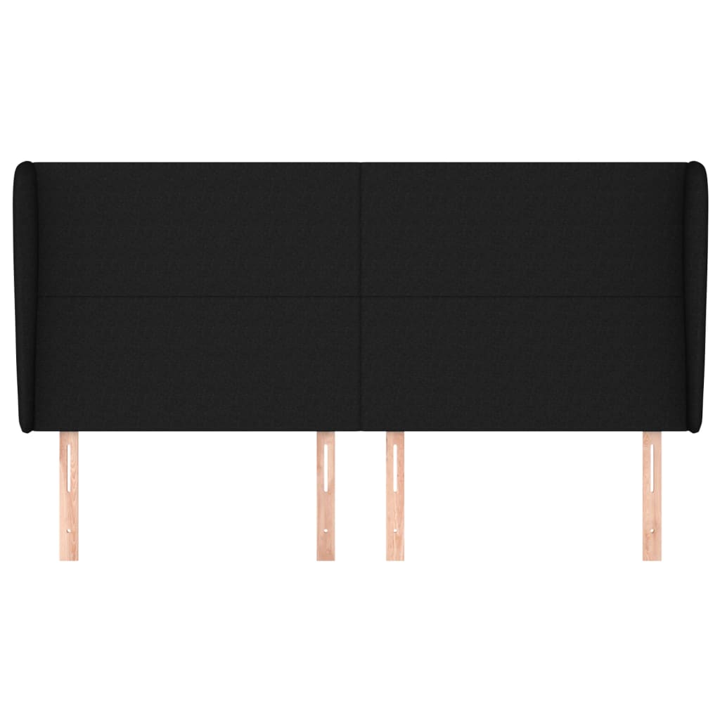 Testiera ad Orecchio Nera 183x23x118/128 cm in Tessuto 3117692