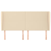 Testiera ad Orecchio-Testata con Orecchie Crema 183x23x118/128 cm in Tessuto 599381