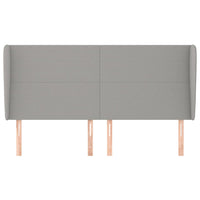 Testiera ad Orecchio-Testata con Orecchie Grigio Chiaro 203x23x118/128 cm in Tessuto 467477