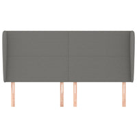 Testiera ad Orecchio GrigioScuro 203x23x118/128cm in Tessuto 3117699