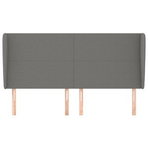 Testiera ad Orecchio GrigioScuro 203x23x118/128cm in Tessuto 3117699