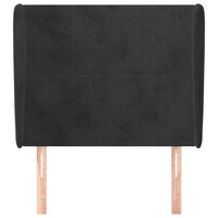 Testiera ad Orecchio Nera 83x23x118/128 cm in Velluto 3117708