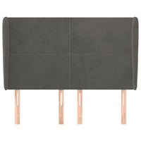 Testiera ad Orecchio-Testata con Orecchie GrigioScuro 147x23x118/128cm in Velluto 147980