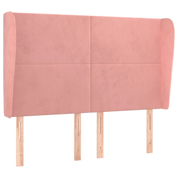 Testiera ad Orecchio Rosa 147x23x118/128 cm in Velluto 3117729