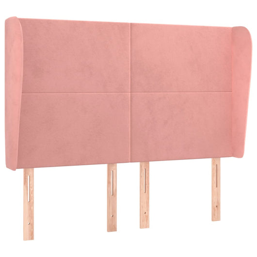 Testiera ad Orecchio Rosa 147x23x118/128 cm in Velluto 3117729