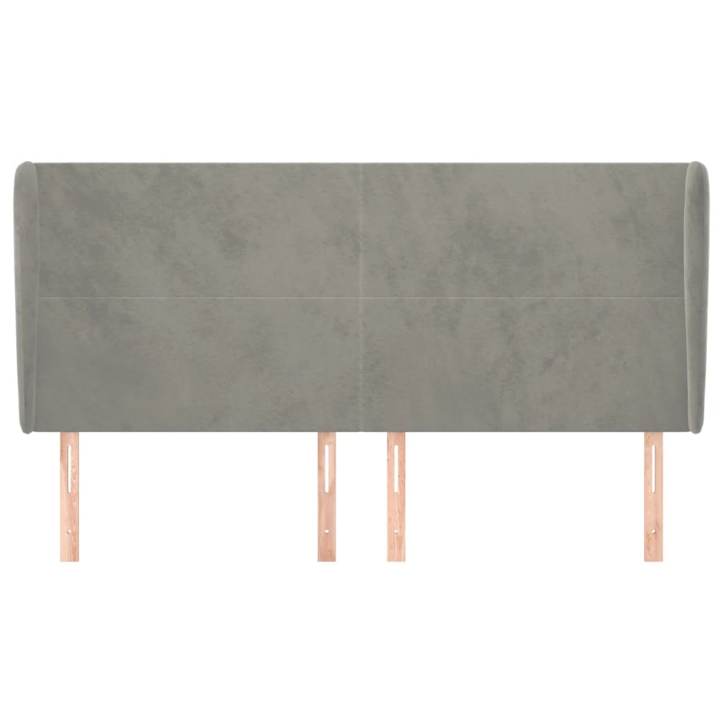 Testiera ad Orecchio Grigio Chiaro 183x23x118/128 cm in Velluto 3117736