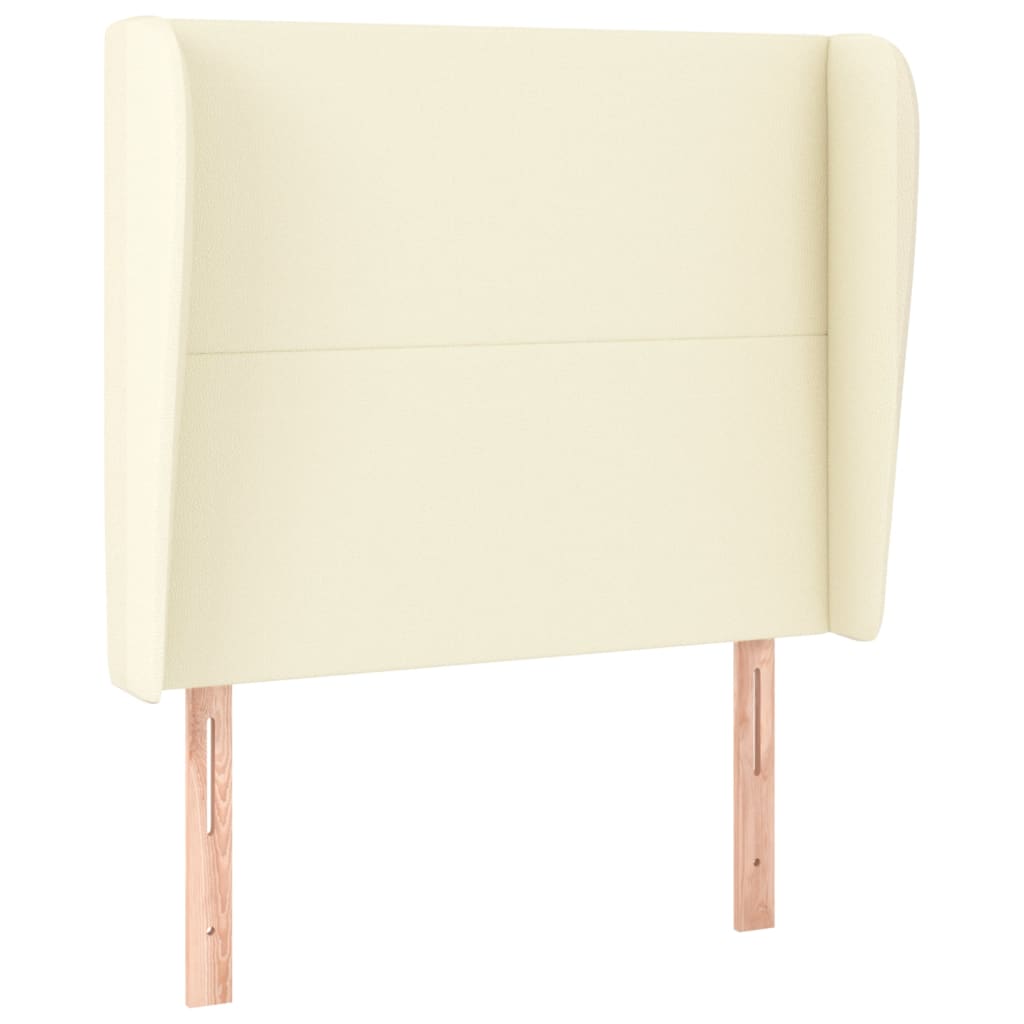 Testiera ad Orecchio-Testata con Orecchie Crema 83x23x118/128 cm in Similpelle