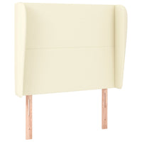 Testiera ad Orecchio-Testata con Orecchie Crema 83x23x118/128 cm in Similpelle