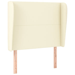 Testiera ad Orecchio-Testata con Orecchie Crema 83x23x118/128 cm in Similpelle