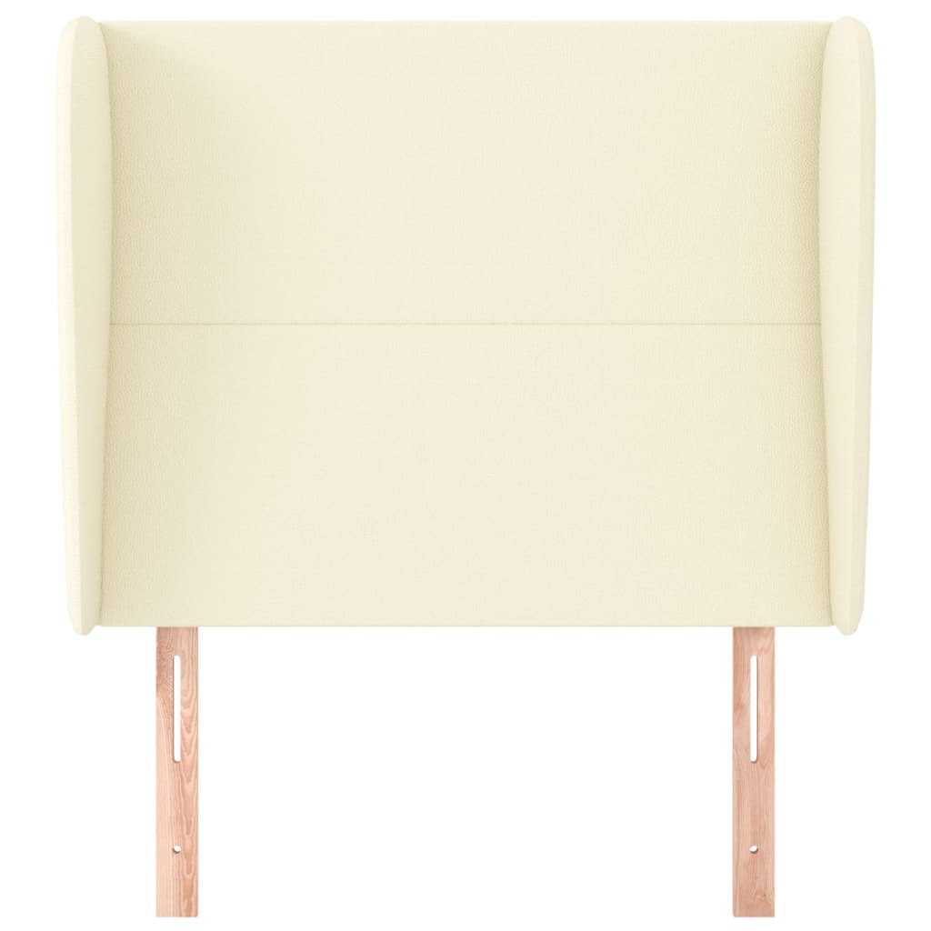 Testiera ad Orecchio-Testata con Orecchie Crema 83x23x118/128 cm in Similpelle
