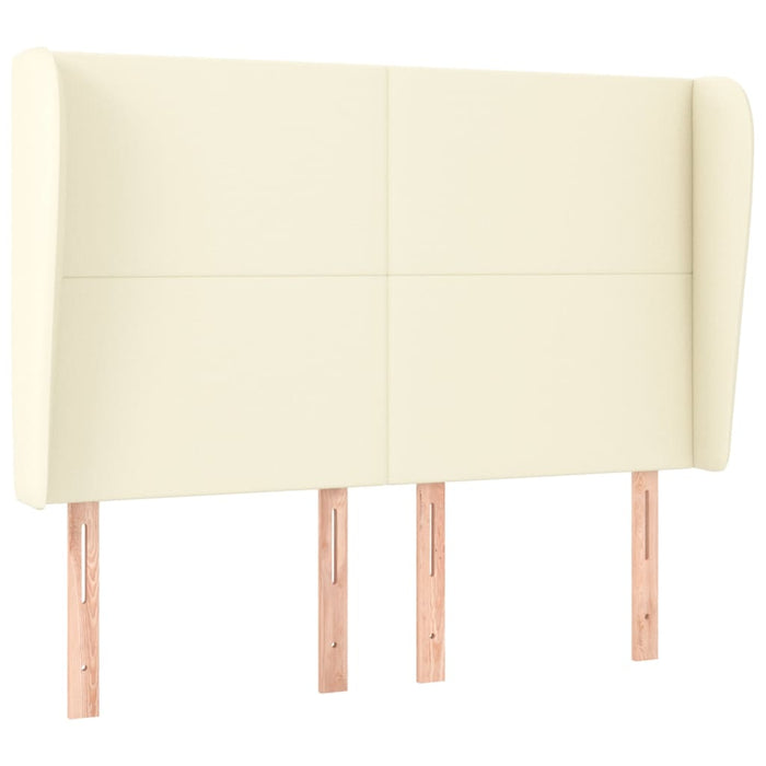 Testiera ad Orecchio-Testata con Orecchie Crema 147x23x118/128 cm in Similpelle