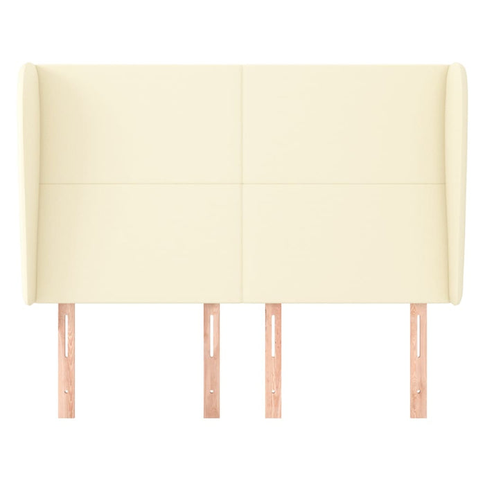 Testiera ad Orecchio-Testata con Orecchie Crema 147x23x118/128 cm in Similpelle