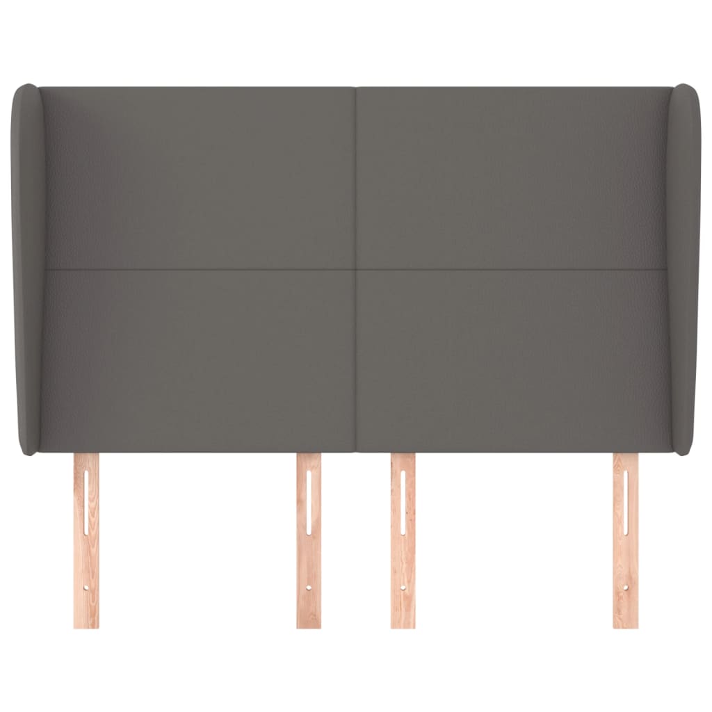 Testiera ad Orecchio-Testata con Orecchie Grigio 147x23x118/128cm in Similpelle 818282