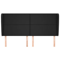 Testiera ad Orecchio Nera 163x23x118/128 cm in Similpelle 3117772