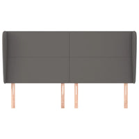 Testiera ad Orecchio-Testata con Orecchie Grigio 163x23x118/128cm in Similpelle 193662