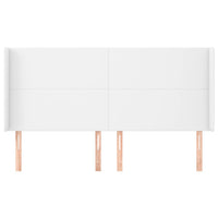 Testiera ad Orecchio-Testata con Orecchie Bianca 183x23x118/128 cm in Similpelle 685428