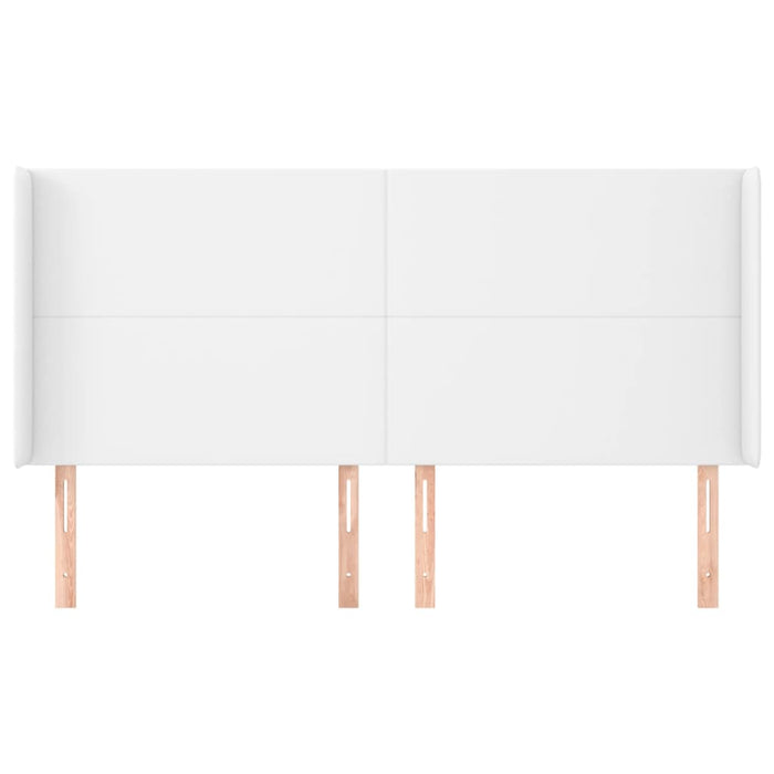 Testiera ad Orecchio-Testata con Orecchie Bianca 183x23x118/128 cm in Similpelle 685428