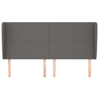 Testiera ad Orecchio Grigio 183x23x118/128cm in Similpelle 3117782