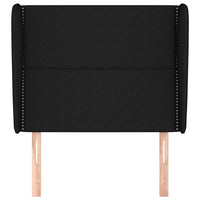 Testiera ad Orecchio-Testata con Orecchie Nera 83x23x118/128 cm in Tessuto 582715