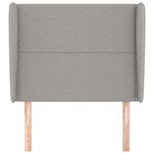 Testiera ad Orecchio-Testata con Orecchie Grigio Chiaro 93x23x118/128 cm in Tessuto 948170