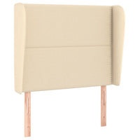 Testiera ad Orecchio-Testata con Orecchie Crema 93x23x118/128 cm in Tessuto 170058