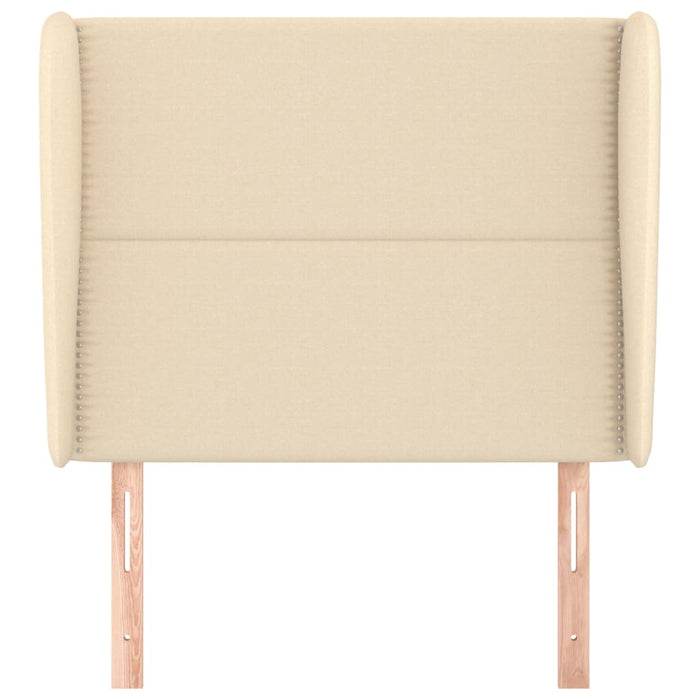 Testiera ad Orecchio-Testata con Orecchie Crema 93x23x118/128 cm in Tessuto 170058