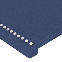 Testiera ad Orecchio-Testata con Orecchie Blu 93x23x118/128 cm in Tessuto 802050