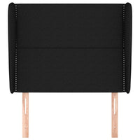 Testiera ad Orecchio-Testata con Orecchie Nera 103x23x118/128 cm in Tessuto 890616