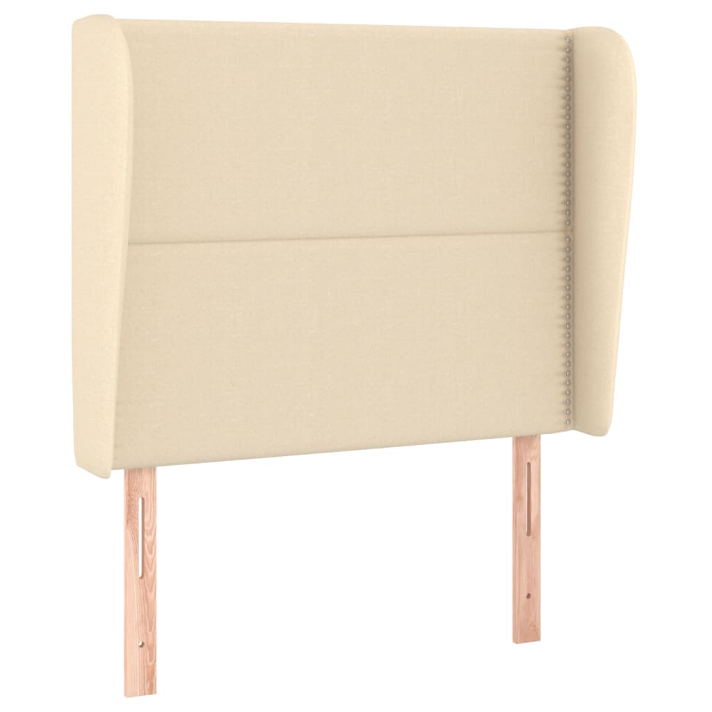 Testiera ad Orecchio-Testata con Orecchie Crema 103x23x118/128 cm in Tessuto 357391