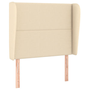 Testiera ad Orecchio-Testata con Orecchie Crema 103x23x118/128 cm in Tessuto 357391