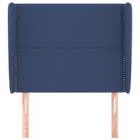 Testiera ad Orecchio-Testata con Orecchie Blu 103x23x118/128 cm in Tessuto 673635