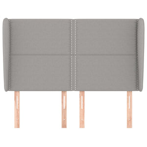 Testiera ad Orecchio-Testata con Orecchie Grigio Chiaro 147x23x118/128 cm in Tessuto 541620