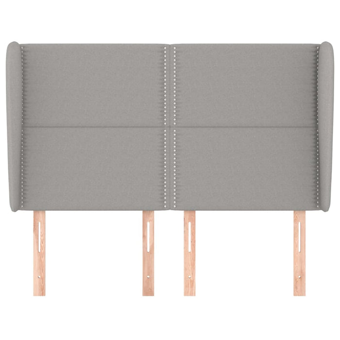 Testiera ad Orecchio-Testata con Orecchie Grigio Chiaro 147x23x118/128 cm in Tessuto 541620