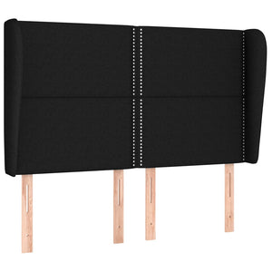 Testiera ad Orecchio-Testata con Orecchie Nera 147 x 23 x 118/128 cm in Tessuto 498588