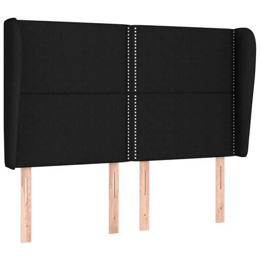 Testiera ad Orecchio-Testata con Orecchie Nera 147 x 23 x 118/128 cm in Tessuto 498588