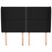 Testiera ad Orecchio-Testata con Orecchie Nera 147 x 23 x 118/128 cm in Tessuto 498588